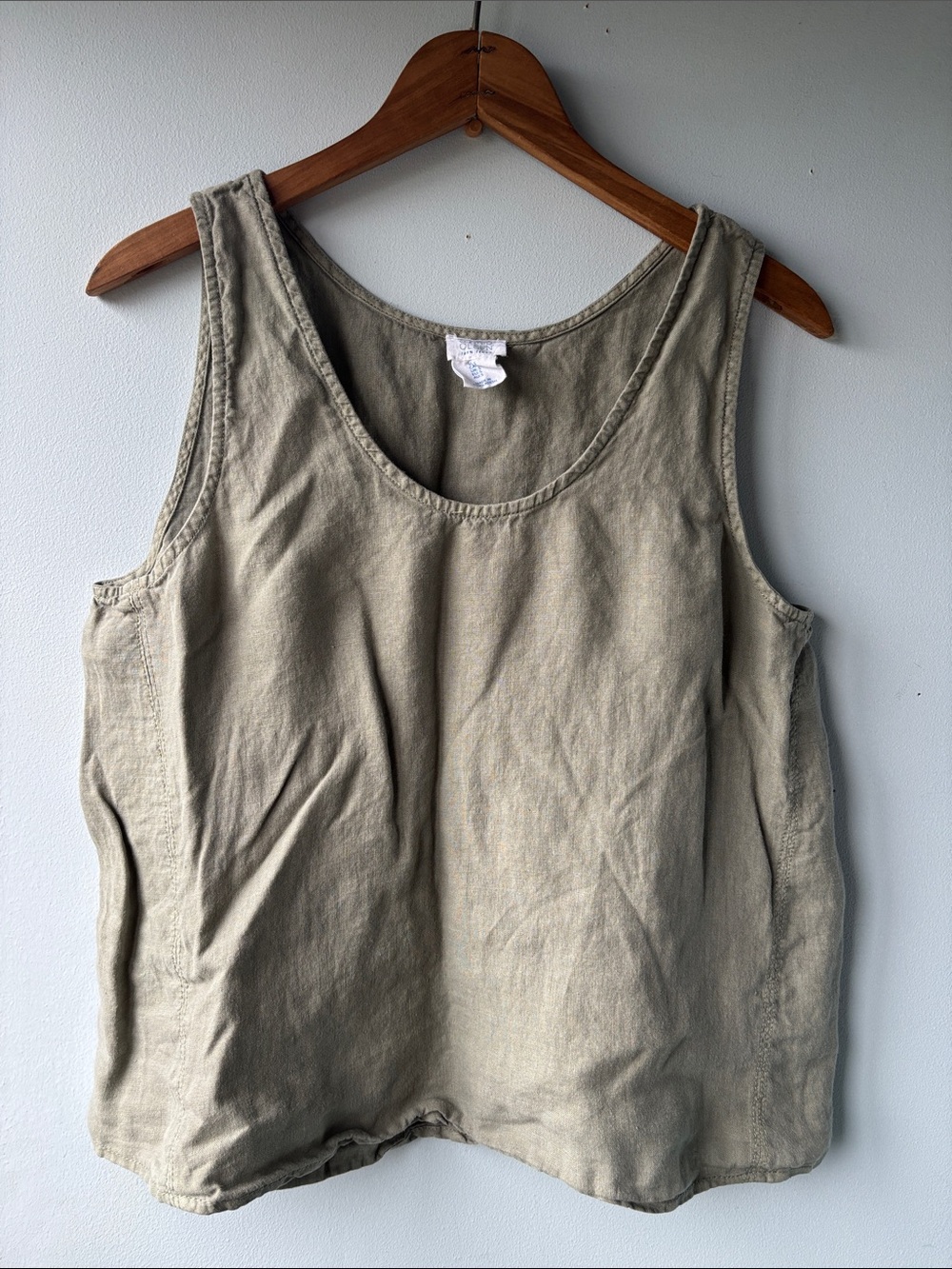 Sigrid Olsen 100% Linen Sage Tank, S